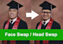 do face swap, face change or head swap in photoshop and ai